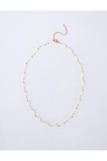 Kayra Pearl Detailed Necklace Gold