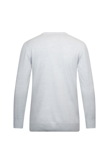 Hatemoğlu Gray Regular Fit Jacquard Crew Neck Wool Knitwear Sweater