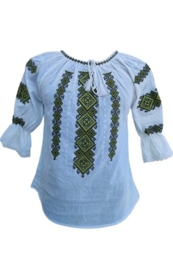 OEM Ie pentru dama, traditionala, bumbac, Alb-bej, marime XL