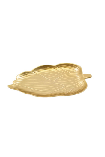 OEM Gold Long Leaf Wooden Platter, 30.5cm