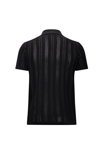 Hatemoğlu Black Regular Fit Collar Shirt T-Shirt