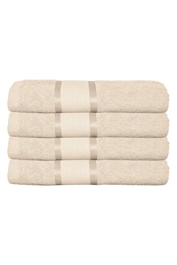 OEM Set 4 prosoape de baie, bumbac, simple, 400g/m², 70x140cm, crem