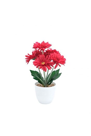 OEM Artificial Flower in Pot, PVC/Textile 33x11cm Red