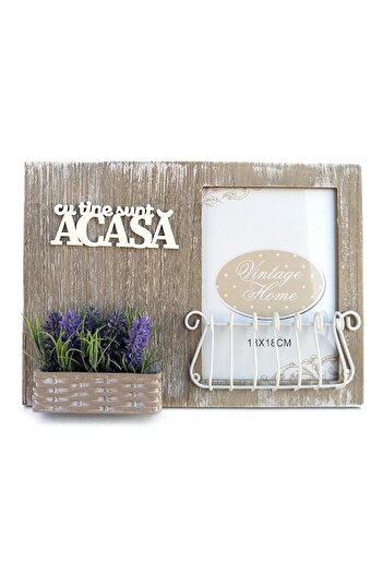 OEM Photo frame with lavender and grid - At home the soul recharges, decorative object