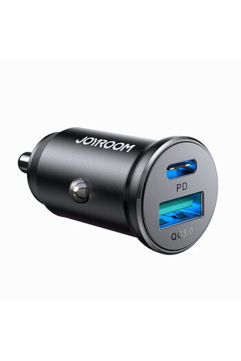 Joyroom Încărcător auto mini 30W USB-A QC3.0 USB-C PD Negru