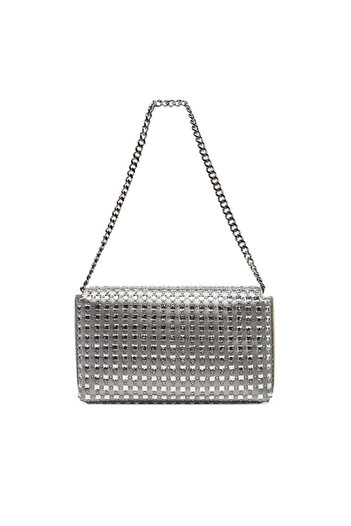 Guess Women Gray Zalına Flap Clutch Sıl