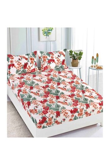 JOJO HOME Bed sheet and 2 pillowcases, Cocolino, 2 people, 3 pieces, floral, 180x200cm