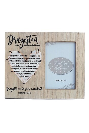 OEM Wooden Photo Frame with LED - Love Never Fails - Photo 10x15