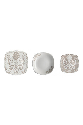 Brandani Gift Group Set of 18 porcelain plates with modern design Deco Brandani