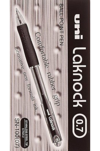 UNİ-BALL Laknock Retract SN100/07 N Ballpoint Pen 0.7 mm Pack of 12 Black