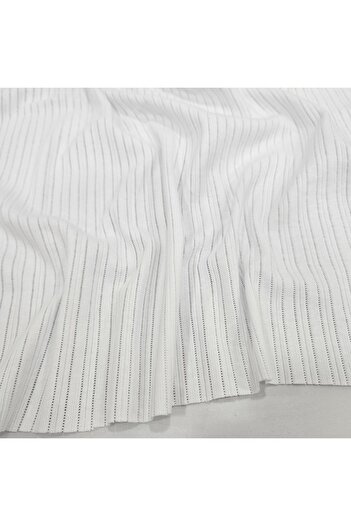 Kaf Kumaş White Pointelle Perforated Rib Fabric |   100% Cotton |   Model-11