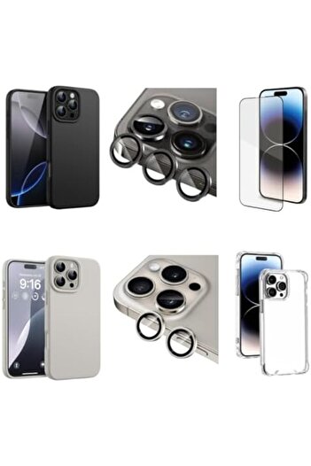 Generic 15 Pro Max Case Combo – 2 Premium Silicone Cases + 1 Clear Back Cover + Camera Lens & Screen Prote