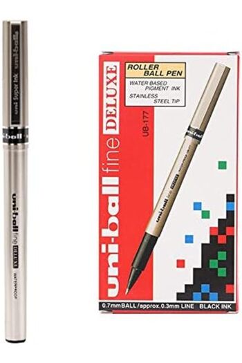 UNİ-BALL Fine Deluxe Roller Pen Black - Ub177 (Pkt Of 12)