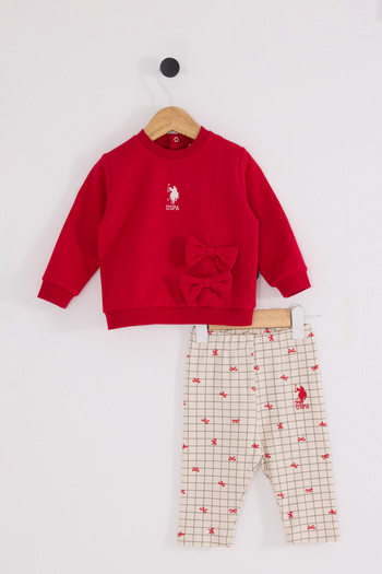 U.S. Polo Assn. Licensed Baby Girl Top and Bottom 2 Piece Set