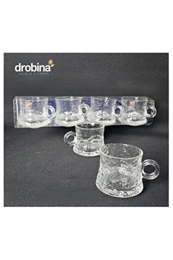 drobina Dropina 4-piece Crystal Glass Espresso Cup Set, Clear
