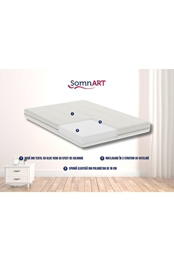 Somnart Optimax Orthopedic polyurethane foam mattress 90x200, height 18 cm, orthopedic