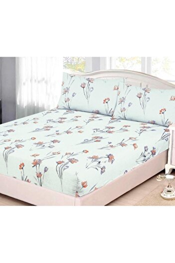 OEM Bed Sheet with Elastic, 2 Person, 3 Pieces, Multicolor, 160x200 cm