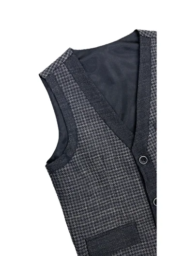 Doctor junior Boy's Smoked Three Button Vest Metal Waist Adjustable Double Leg Trousers Suit