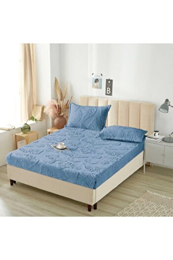 OEM Bedspread and 2 Pillowcases, Cocolino, Sherpa Throw, Embossed 3D Butterflies, 3 Pieces, 180x200cm, B