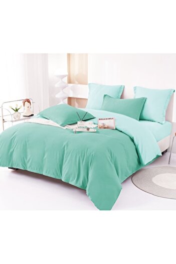 OEM Bed Linen, Bicolor, Finet, 6 pieces, 230x250cm, Duck Egg Green - Mint Green