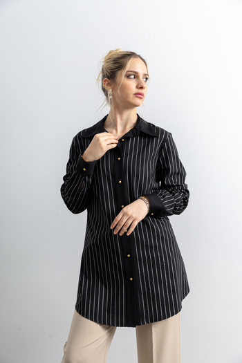 TUĞBA ERGÜL Women's Striped Oversized Tunic