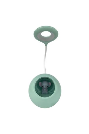 OEM Night Lamp with Elephant and LED, Green, 13x30 cm