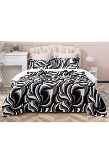 OEM Cocolino bed linen set, elastic, for 2 people, 4 pieces, 180x200 cm, multicolor zebra