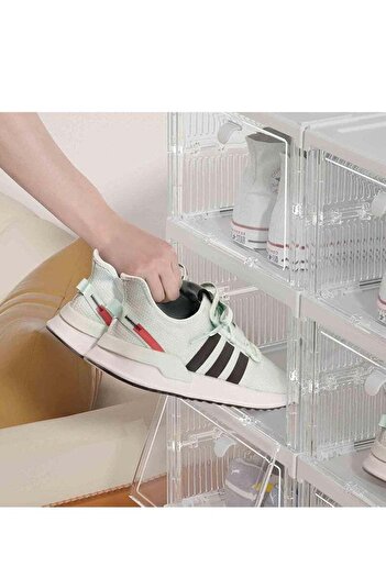 crossy Shoe Boxes Clear Plastic Stackable,Easy Installation , Aesthetic,For Most men's and women's shoes.