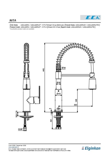 Eca Nita Touchless Kitchen Sink Faucet