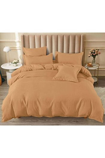 Pucioasa Double Bed Sheet Set, Six Pieces, Elastic Sheet 180x200cm, Beige