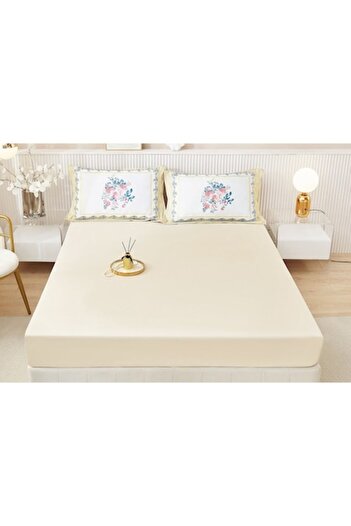 OEM Bed sheet set, Finet, 3 pieces, 2 people, 160x200cm, Cream-Multicolor