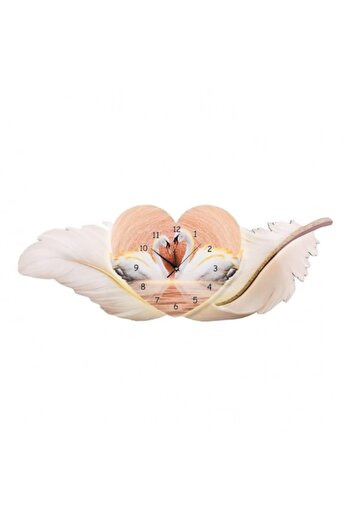 OEM Wall Clock MDF Swans 80x30 cm White Model
