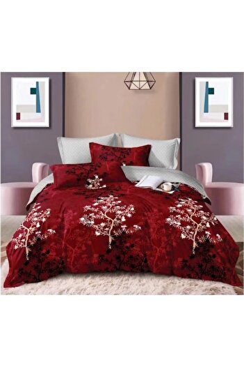 OEM Double Bed Sheet Set, 6 Pieces, 180x200 cm, Tree Print, Multicolor