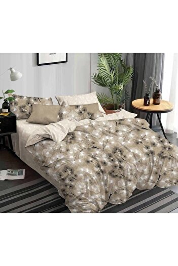 Pucioasa Double bed linen, Pucioasa, Finet, 6 pieces, 2 persons, Papadii print, 245x250cm, Beige
