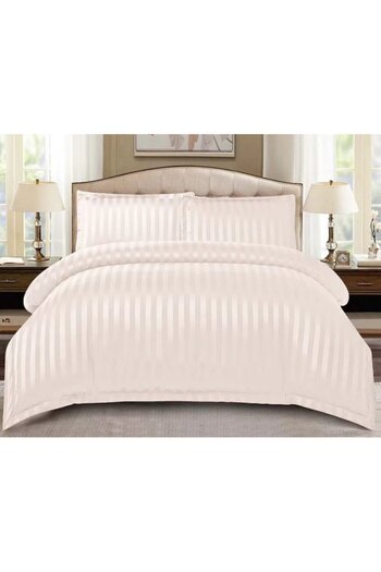 OEM Double bed sheets, with spring, damask, fitted sheet, 4 pieces, plain, 180x200cm, pale pink