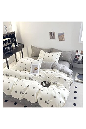 OEM Set of sheets for double bed with elastic, 6 pieces, 240X250cm, Superior fineness, polka dots,