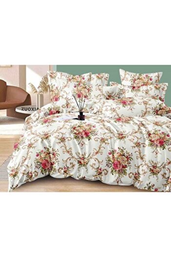 JOJO HOME Bedding set, 6 pieces, 2 persons, 245x250cm, mini bouquet, superior flannel