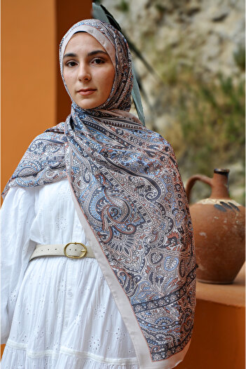 MSCARFS Lake Pattern Cotton Voile Silk Shawl