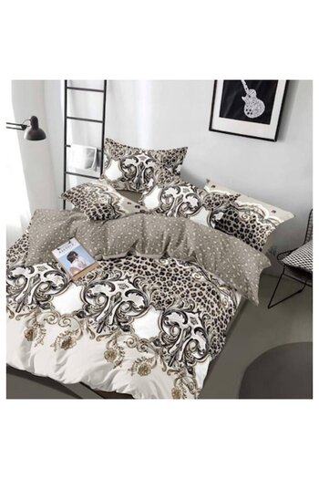 JOJO HOME Lenjerie de pat, Jojo Home, imprimeu Abstract, M1, 6 piese, 2 persoane, 245x250cm, Finet Superior, A