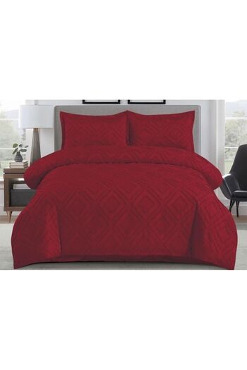 OEM Lenjerie de pat, Grofat M4, Uni, 4 piese, 2 persoane, 230x250cm, Bordo