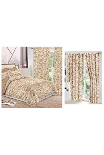 OEM Double Bed Linen Set with Matching Drapes, 8 Pieces