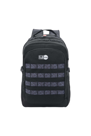 FULL STOP Panelled Backpack with Adjustable Straps and Zip Closure - 6x12x21 cms