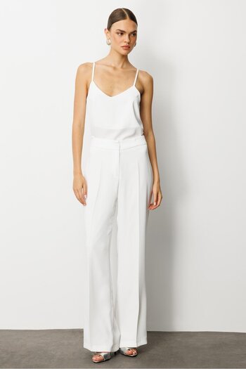 Moda İlgi Modailgi Crepe Trousers - 75007 Ecru