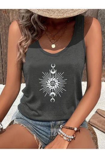FUFLUNS Sun and Moon Printed Women's T-Shirt