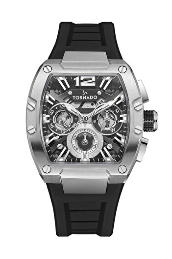 Tornado XENITH Men's Multi Function Black Dial Watch - T23105-SSBB