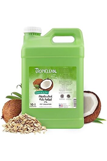 Tropiclean شامبو طبي للكلاب لعلاج الحساسية والحكة | شامبو بشجرة الشاي والشوفان للكلاب