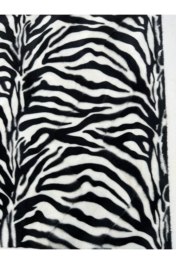 kumaşçıtr Zebra Patterned Thai Feather Fabric – Soft Textured, Plush Look, Width: 150 cm