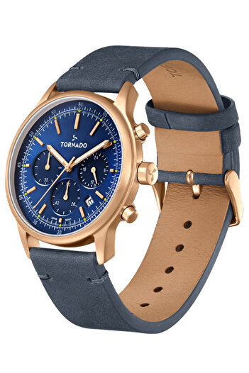 Tornado Classic Men's Multi Function Blue Dial Watch - T24108-RLNN