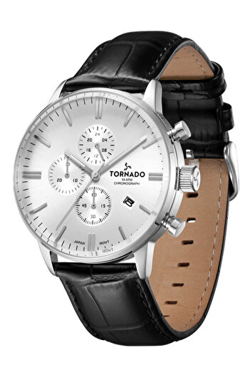 Tornado CELESTIA ELITE Men's Chronograph White Dial Watch - T6102-SLBW