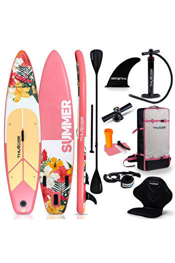 Thunder Viosa Inflatable SUP Board, 320x75x15cm, Set With Backpack, Chair, Pump, Peach Blossom